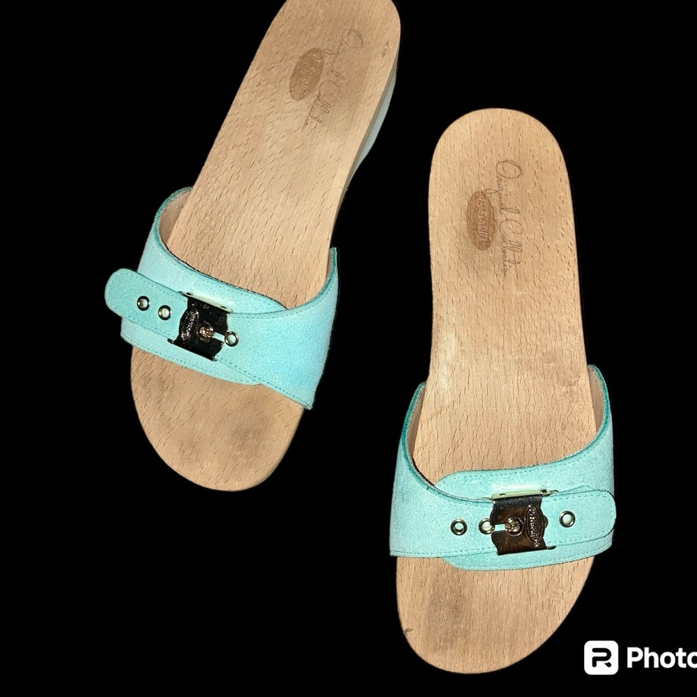 Dr Scholls Originals Tiffany💎 Blue Sandals Beach Cruise Shoes. Size 8
